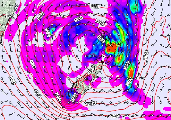 New Zealand forecast chart for Monday, April 20th, 2026 at 12:00 AM