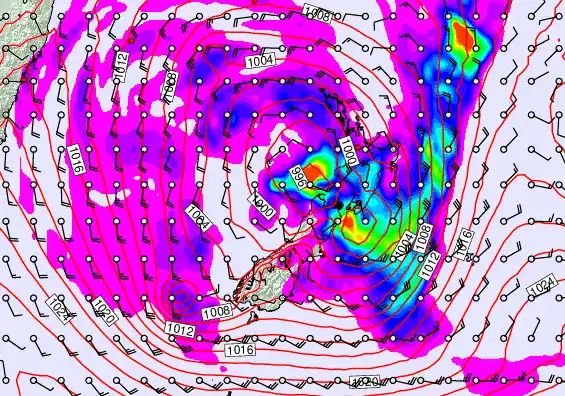 New Zealand forecast chart for Monday, April 20th, 2026 at 6:00 AM
