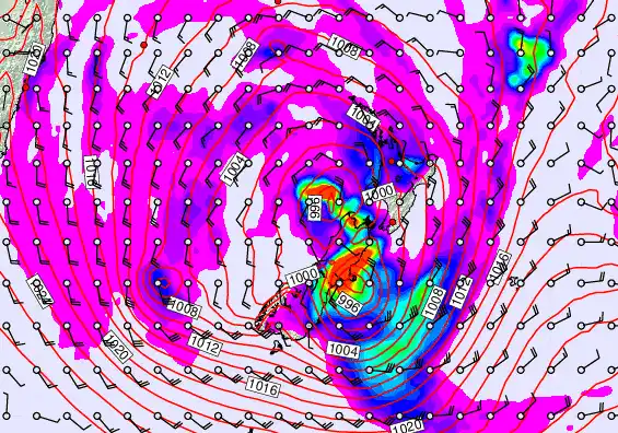 New Zealand forecast chart for Monday, April 20th, 2026 at 12:00 PM