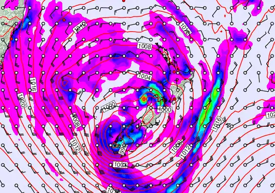 New Zealand forecast chart for Tuesday, April 21st, 2026 at 12:00 AM