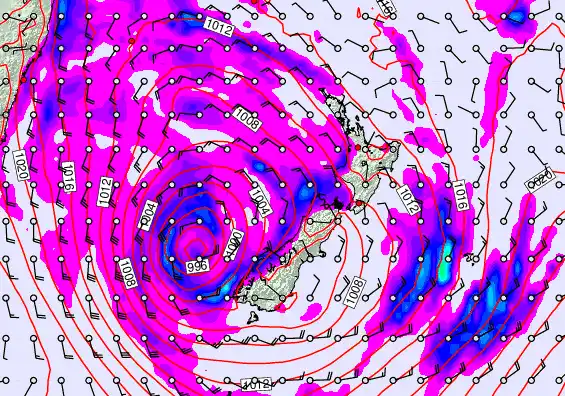 New Zealand forecast chart for Tuesday, April 21st, 2026 at 6:00 PM