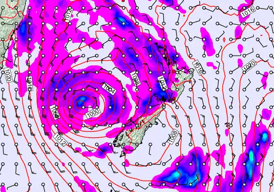 New Zealand forecast chart for Wednesday, April 22nd, 2026 at 6:00 AM