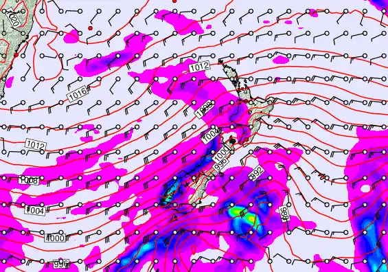 New Zealand forecast chart for Wednesday, April 15th, 2026 at 6:00 PM