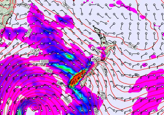 New Zealand forecast chart for Friday, April 17th, 2026 at 6:00 AM