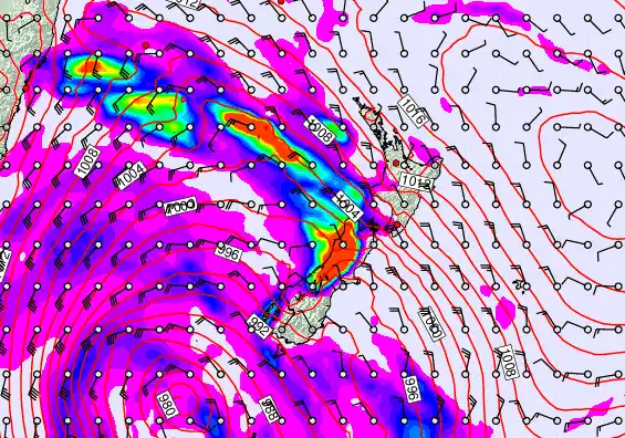 New Zealand forecast chart for Friday, April 17th, 2026 at 6:00 PM