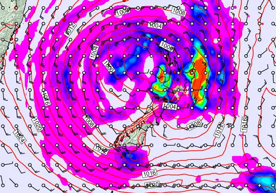 New Zealand forecast chart for Monday, April 20th, 2026 at 12:00 AM