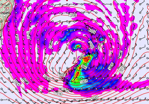 New Zealand forecast chart for Monday, April 20th, 2026 at 6:00 PM
