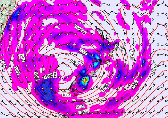 New Zealand forecast chart for Tuesday, April 21st, 2026 at 6:00 AM