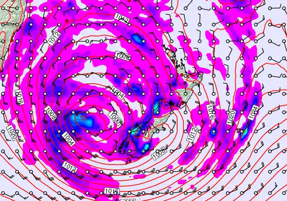 New Zealand forecast chart for Tuesday, April 21st, 2026 at 12:00 PM
