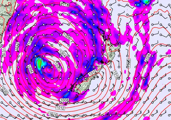 New Zealand forecast chart for Tuesday, April 21st, 2026 at 6:00 PM