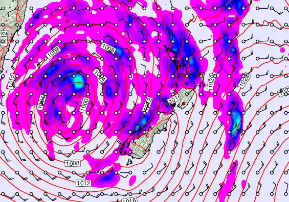 New Zealand forecast chart for Wednesday, April 22nd, 2026 at 6:00 AM
