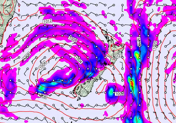 New Zealand forecast chart for Thursday, April 23rd, 2026 at 6:00 PM