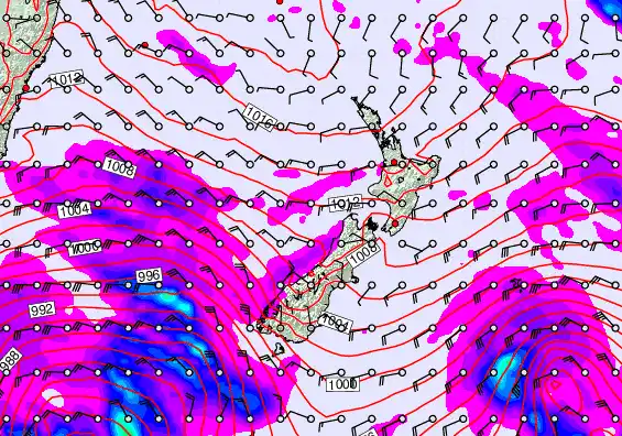 New Zealand forecast chart for Thursday, April 16th, 2026 at 6:00 PM