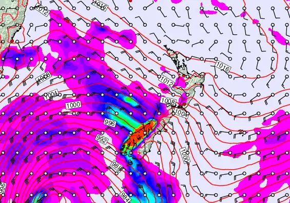 New Zealand forecast chart for Friday, April 17th, 2026 at 6:00 AM