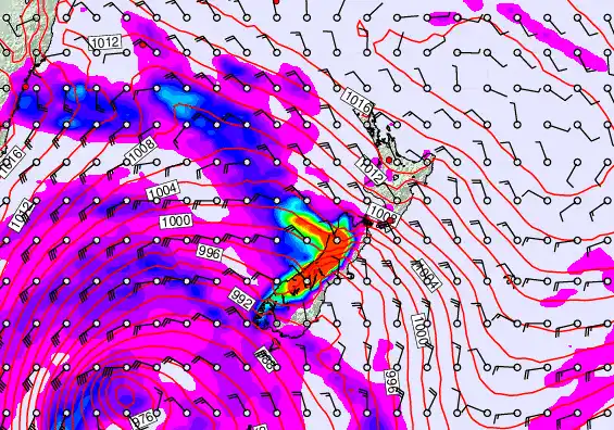 New Zealand forecast chart for Friday, April 17th, 2026 at 12:00 PM