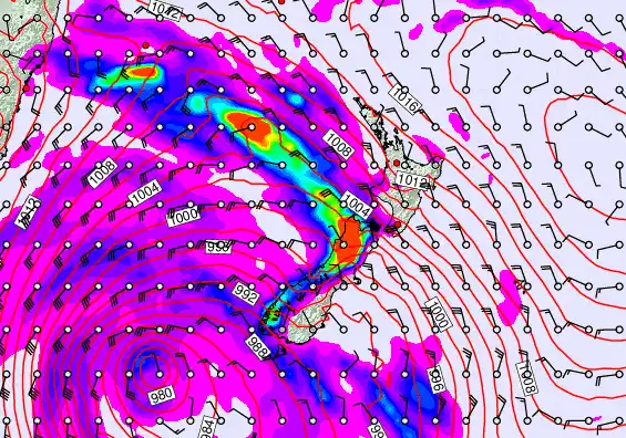 New Zealand forecast chart for Friday, April 17th, 2026 at 6:00 PM
