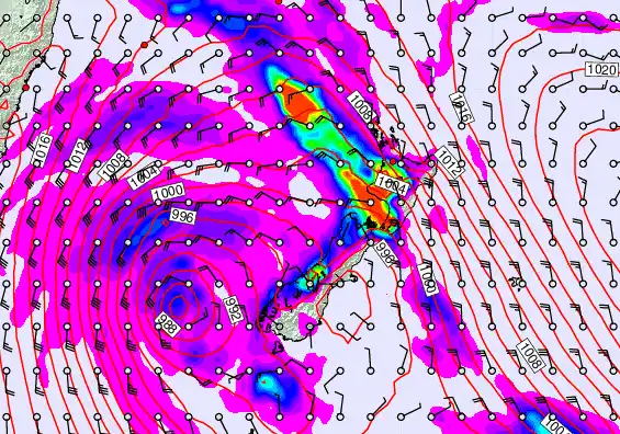 New Zealand forecast chart for Saturday, April 18th, 2026 at 6:00 AM