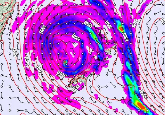 New Zealand forecast chart for Sunday, April 19th, 2026 at 6:00 AM