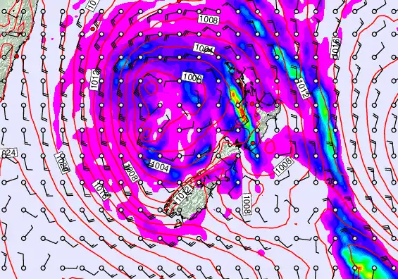 New Zealand forecast chart for Sunday, April 19th, 2026 at 12:00 PM