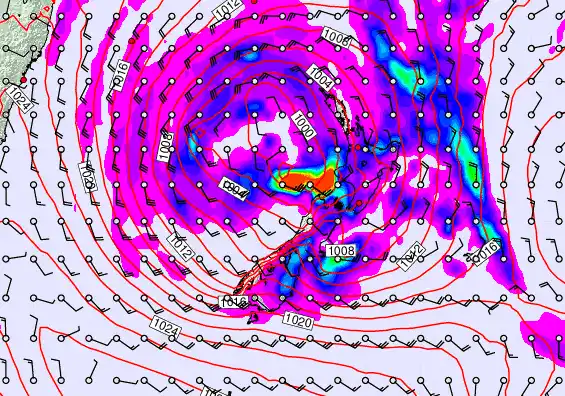 New Zealand forecast chart for Monday, April 20th, 2026 at 12:00 AM