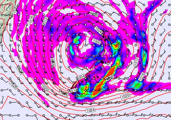New Zealand forecast chart for Monday, April 20th, 2026 at 6:00 PM