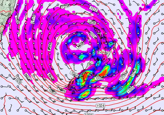 New Zealand forecast chart for Tuesday, April 21st, 2026 at 12:00 AM