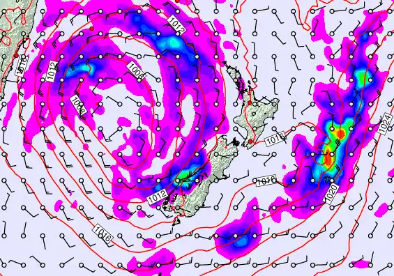 New Zealand forecast chart for Friday, April 24th, 2026 at 6:00 AM