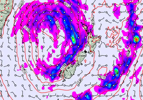 New Zealand forecast chart for Friday, April 24th, 2026 at 6:00 PM