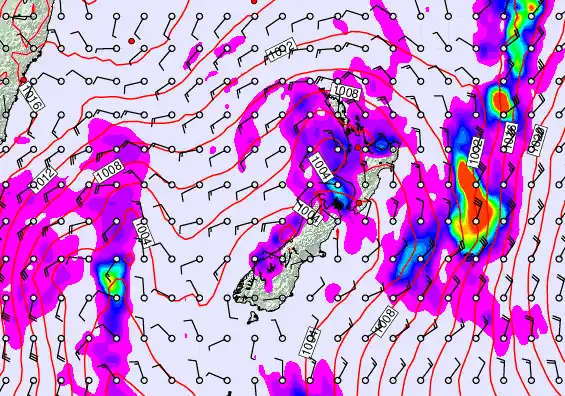 New Zealand forecast chart for Sunday, April 26th, 2026 at 12:00 PM