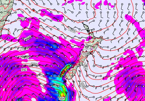 New Zealand forecast chart for Friday, April 17th, 2026 at 12:00 AM
