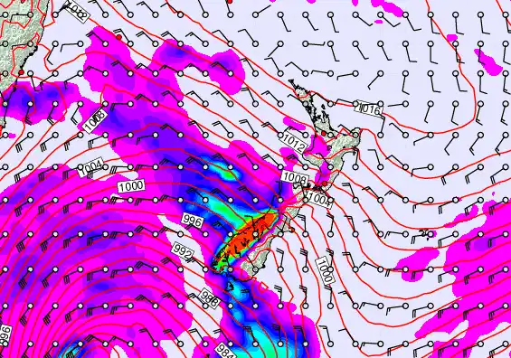 New Zealand forecast chart for Friday, April 17th, 2026 at 6:00 AM