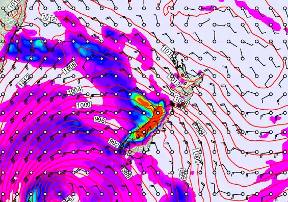 New Zealand forecast chart for Friday, April 17th, 2026 at 12:00 PM
