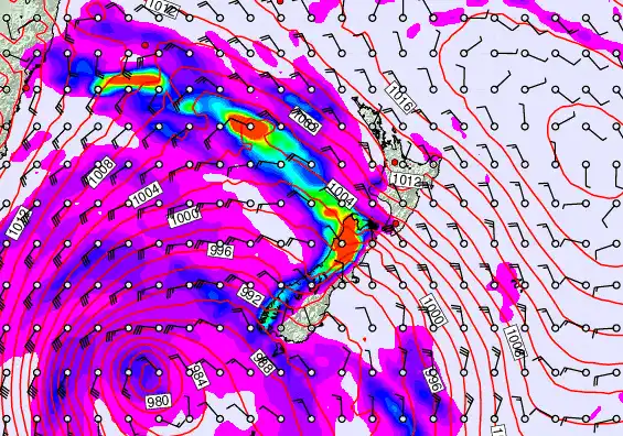 New Zealand forecast chart for Friday, April 17th, 2026 at 6:00 PM