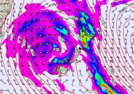 New Zealand forecast chart for Saturday, April 18th, 2026 at 6:00 PM