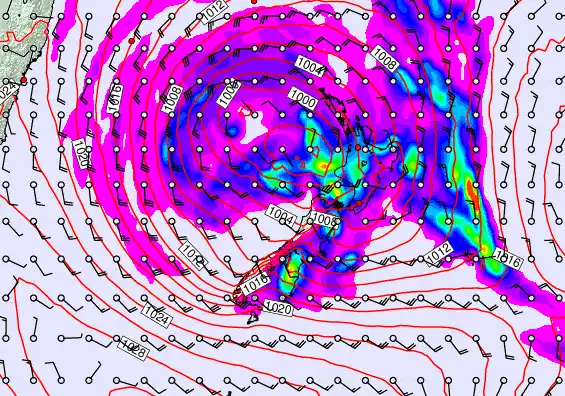 New Zealand forecast chart for Monday, April 20th, 2026 at 12:00 AM