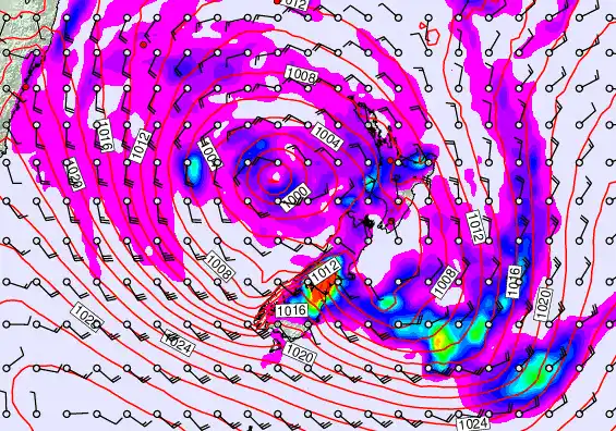New Zealand forecast chart for Tuesday, April 21st, 2026 at 6:00 AM