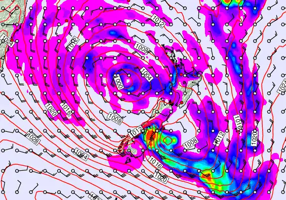New Zealand forecast chart for Tuesday, April 21st, 2026 at 12:00 PM