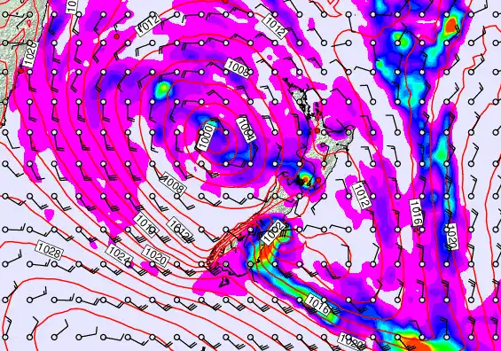 New Zealand forecast chart for Tuesday, April 21st, 2026 at 6:00 PM