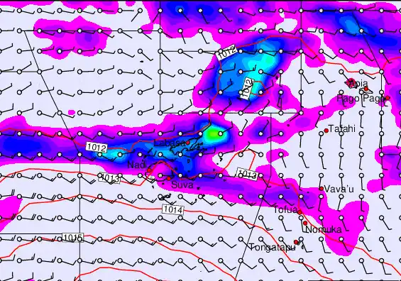Fiji Islands forecast chart for Friday, April 17th, 2026 at 12:00 PM