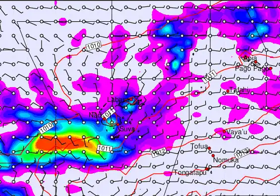 Fiji Islands forecast chart for Sunday, April 19th, 2026 at 6:00 AM