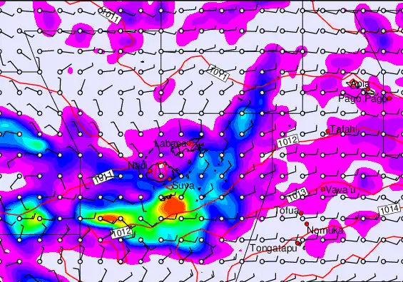 Fiji Islands forecast chart for Sunday, April 19th, 2026 at 12:00 PM
