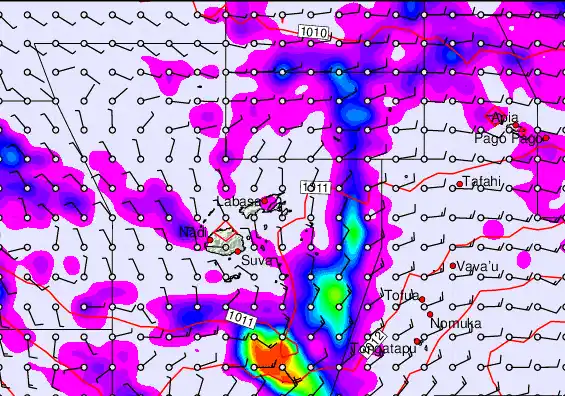 Fiji Islands forecast chart for Monday, April 20th, 2026 at 12:00 AM