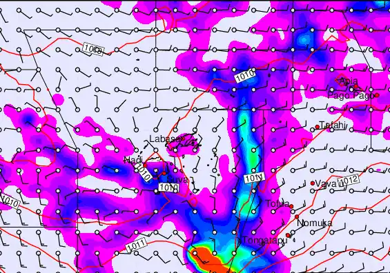 Fiji Islands forecast chart for Monday, April 20th, 2026 at 6:00 AM