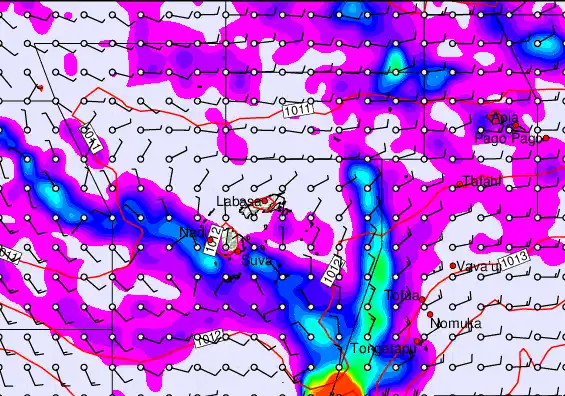 Fiji Islands forecast chart for Monday, April 20th, 2026 at 12:00 PM