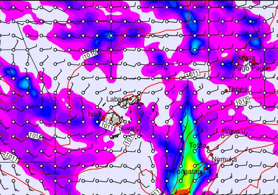 Fiji Islands forecast chart for Monday, April 20th, 2026 at 6:00 PM
