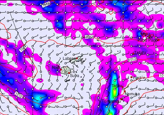 Fiji Islands forecast chart for Tuesday, April 21st, 2026 at 12:00 AM