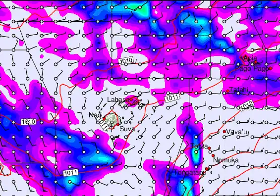 Fiji Islands forecast chart for Tuesday, April 21st, 2026 at 6:00 AM