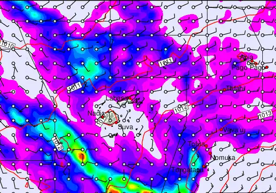 Fiji Islands forecast chart for Tuesday, April 21st, 2026 at 6:00 PM