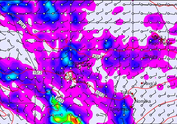 Fiji Islands forecast chart for Wednesday, April 22nd, 2026 at 12:00 AM