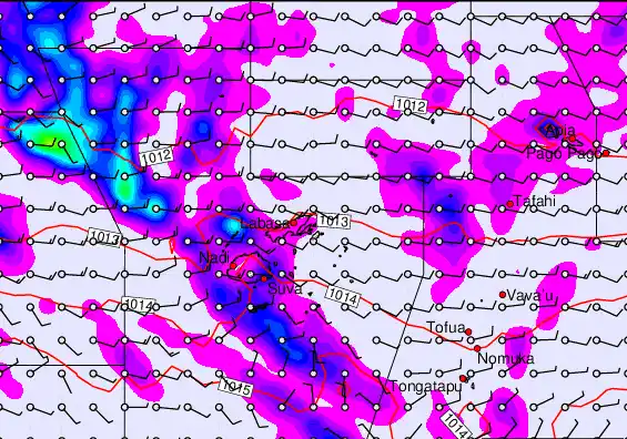 Fiji Islands forecast chart for Thursday, April 23rd, 2026 at 12:00 AM